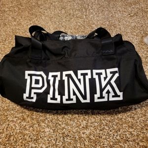 Pink duffel bag
